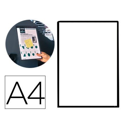 FUNDA PARA COLGAR TARIFOLD PVC DIN A4 ANILLA METALICA NEGRO PACK DE...