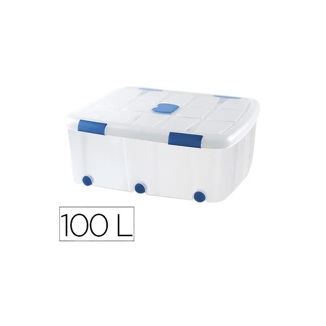 CONTENEDOR PLASTICO PLASTICFORTE 100 LITROS N 15 TRANSPARENTE CON T...