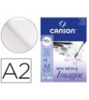 BLOC DIBUJO MULTITECNICAS CANSON IMAGINE DIN A2 ENCOLADO LISO 42X59...