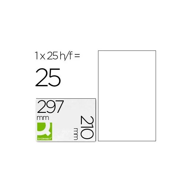 ETIQUETA ADHESIVA Q-CONNECT KF00228 -TAMAÑO DIN A4 -PARA INK-JET -T...