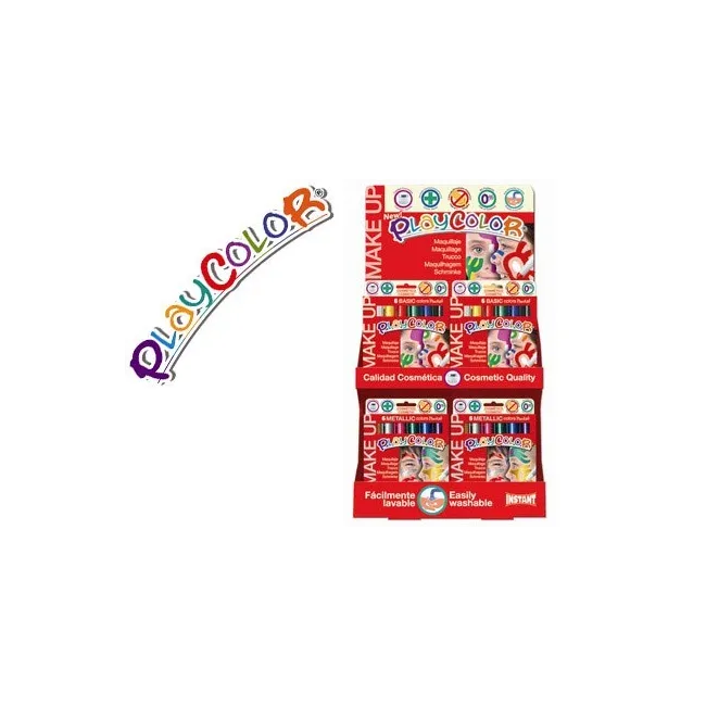 BARRA DE MAQUILLAJE PLAYCOLOR MAKE UP BASIC EXPOSITOR DE 24 UNIDADE...
