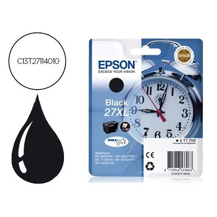 INK-JET EPSON 27XL WF 3620 / 3640 / 7110 / 7610 / 7620 NEGRO -1.100...