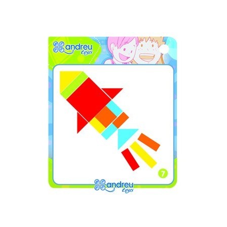 JUEGO ANDREUTOYS FORMAS GEOMETRICAS COLORES 42 PIEZAS + 24 PLANTILL...