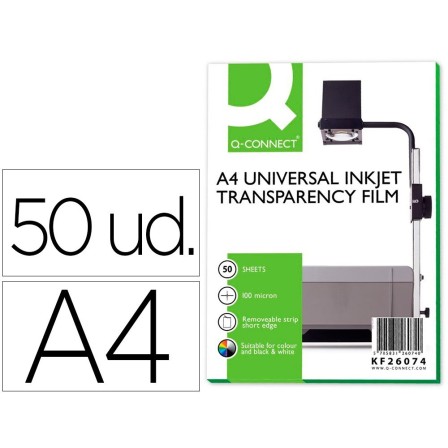 TRANSPARENCIA Q-CONNECT DIN A4 DE ALTA CALIDAD KF26074 PARA INK-KET...