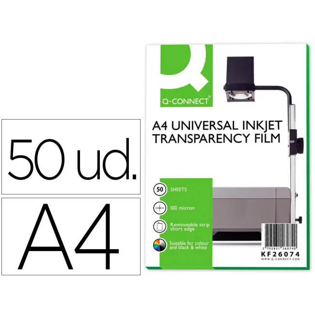 TRANSPARENCIA Q-CONNECT DIN A4 DE ALTA CALIDAD KF26074 PARA INK-KET...