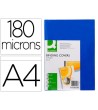 TAPA DE ENCUADERNACION Q-CONNECT PVC DIN A4 OPACA AZUL 180 MICRAS C...