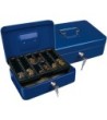CAJA CAUDALES Q-CONNECT 10" 250X180X90 MM AZUL CON PORTAMONEDAS