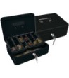 CAJA CAUDALES Q-CONNECT 10" 250X180X90 MM NEGRA CON PORTAMONEDAS