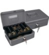 CAJA CAUDALES Q-CONNECT 10" 250X180X90 MM PLATA CON PORTAMONEDAS