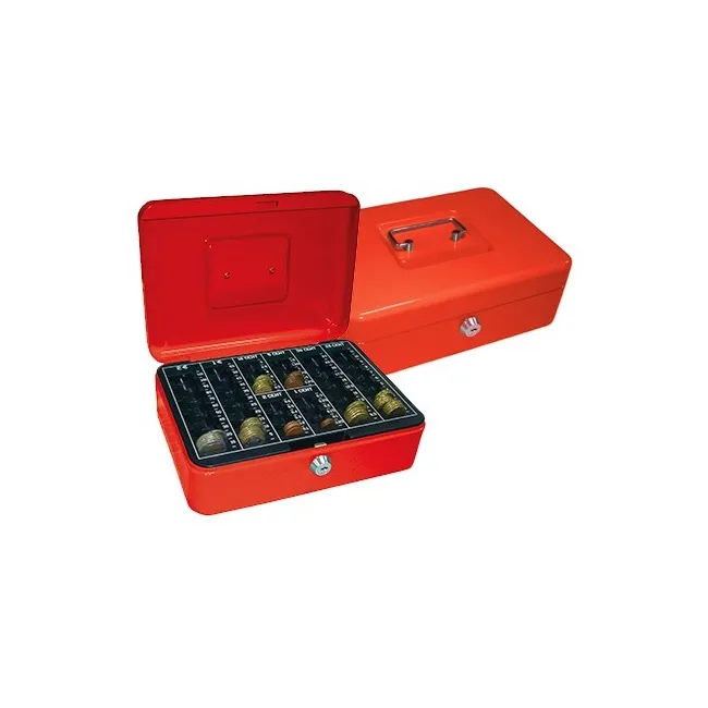 CAJA CAUDALES Q-CONNECT 10" 250X180X90 MM ROJA CON PORTAMONEDAS