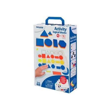 JUEGO MINILAND ACTIVITY LOGICAL BLOCKS 60 BLOQUES + 16 ACTIVIDADES