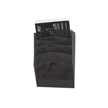 EXPOSITOR MURAL Q-CONNECT DE PARED 5 BANDEJAS DIN A4 NEGRO 9,3X31,5...