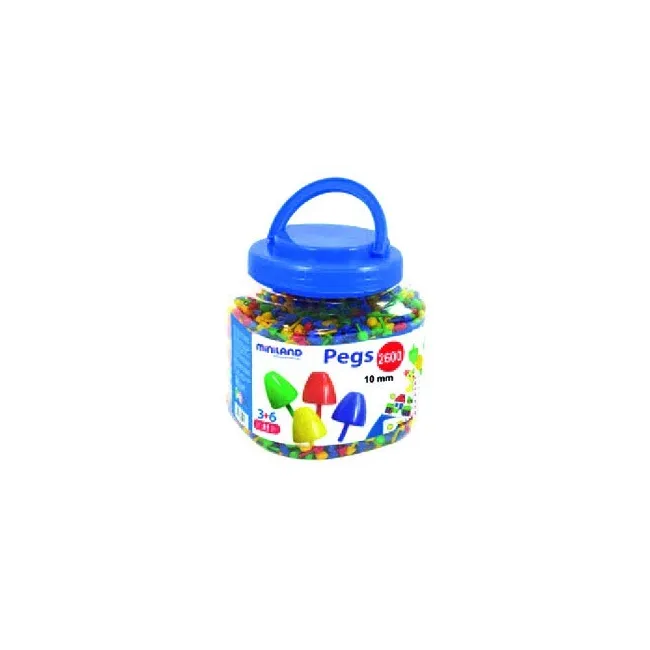 JUEGO MINILAND PEGS BOTE DE 2600 PIEZAS DE 10 MM