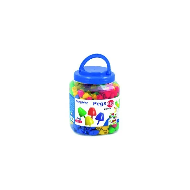 JUEGO MINILAND PEGS BOTE DE 650 PIEZAS DE 20 MM