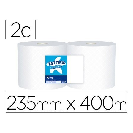 PAPEL SECAMANOS INDUSTRIAL AMOOS 2 CAPAS 235 MM X 400 MT PAQUETE DE...