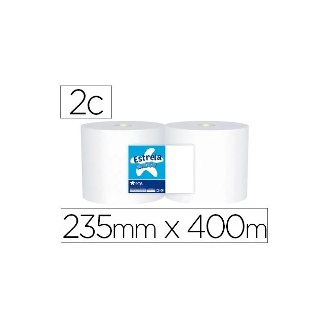 PAPEL SECAMANOS INDUSTRIAL AMOOS 2 CAPAS 235 MM X 400 MT PAQUETE DE...