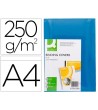 TAPA DE ENCUADERNACION Q-CONNECT CARTON DIN A4 AZUL SIMIL PIEL 250 ...