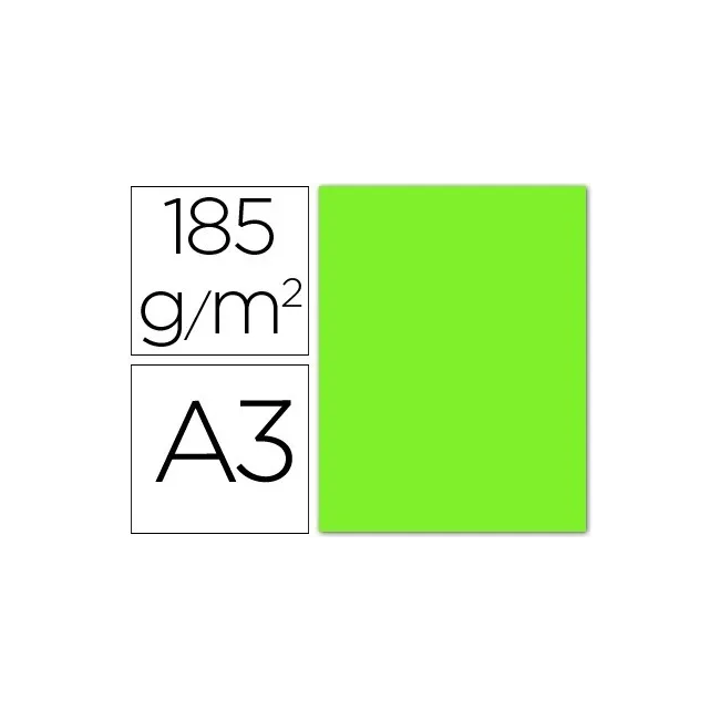 CARTULINA GUARRO DIN A3 VERDE FLUORESCENTE 185 GR PAQUETE 50 H