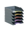 BANDEJA SOBREMESA DURABLE PLASTICO GRIS 255X55X330 MM PACK DE 5 UNI...