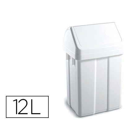 PAPELERA CONTENEDOR SIE PLASTICO CON TAPADERA MAX 12 LITROS BLANCA ...