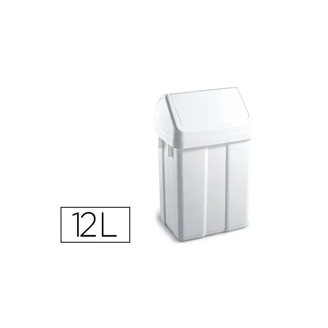 PAPELERA CONTENEDOR SIE PLASTICO CON TAPADERA MAX 12 LITROS BLANCA ...