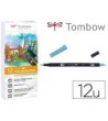 ROTULADOR TOMBOW ACUARELABLE DOBLE PUNTA PINCEL COLORES PASTEL ESTU...