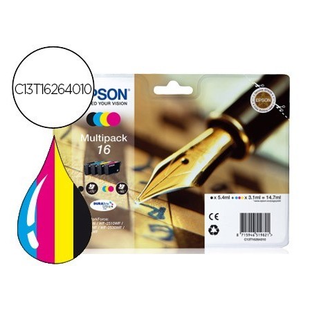INK-JET EPSON 16 MULTIPACK WORKFORCE WF-2010W WF-2510WF WF-2520NF W...