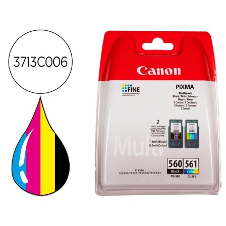 INK-JET CANON 560 PIXMA TS5350 / TS5351 / TS5352 / TS5353 PACK NEGR...