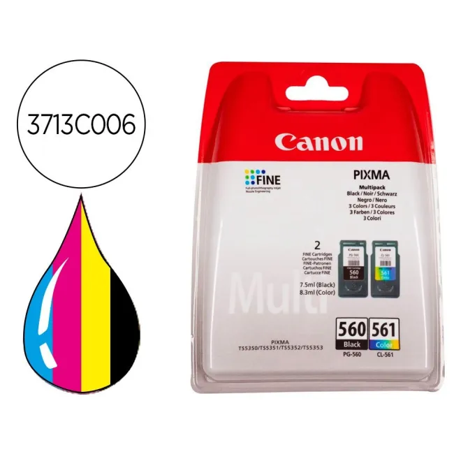 INK-JET CANON 560 PIXMA TS5350 / TS5351 / TS5352 / TS5353 PACK NEGR...