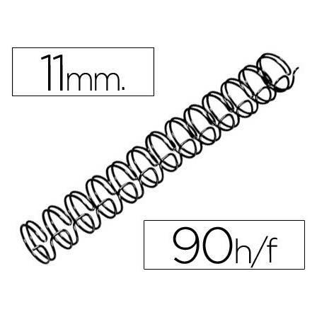 ESPIRAL WIRE 3:1 11 MM N.7 NEGRO CAPACIDAD 90 HOJAS CAJA DE 100 UNI...