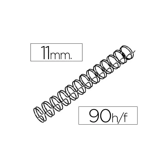 ESPIRAL WIRE 3:1 11 MM N.7 NEGRO CAPACIDAD 90 HOJAS CAJA DE 100 UNI...