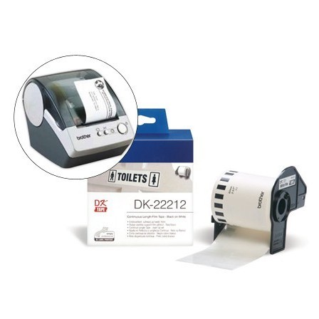 ETIQUETA BROTHER DK22212 CINTA PLASTICA CONTINUA ADHESIVA BLANCA 62...