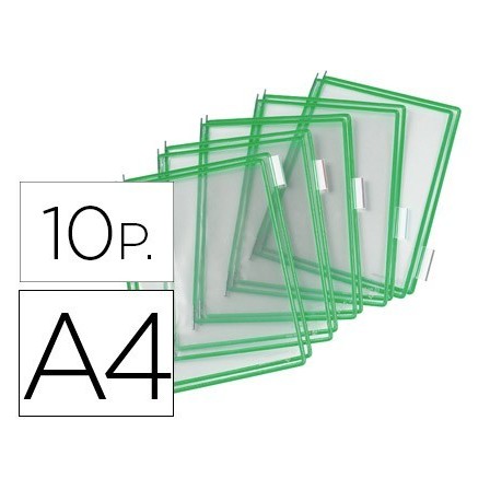 FUNDA PARA PORTACATALOGO TARIFOLD DIN A4 COLOR VERDE PACK DE 10 UNI...
