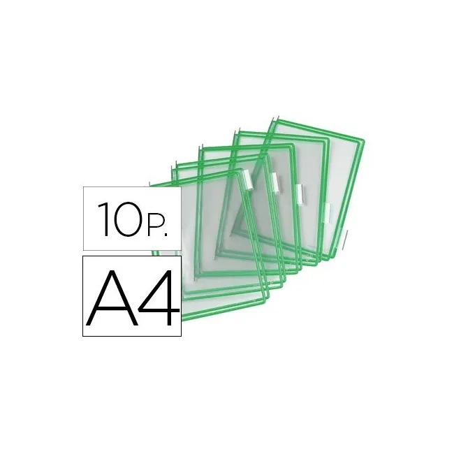 FUNDA PARA PORTACATALOGO TARIFOLD DIN A4 COLOR VERDE PACK DE 10 UNI...