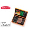 ESTUCHE DE PINTURA DERWENT ACADEMY MADERA LAPICES DE COLORES 35 PIEZAS