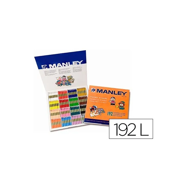 LAPICES CERA MANLEY CAJA DE 192 UNIDADES 16 COLORES SURTIDOS