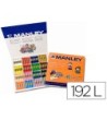 LAPICES CERA MANLEY CAJA DE 192 UNIDADES 16 COLORES SURTIDOS