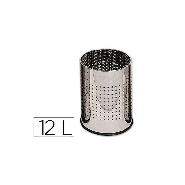 PAPELERA METALICA SIE GY9903 PERFORADA CROMADA -250X325 MM