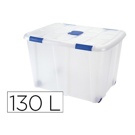 CONTENEDOR PLASTICO PLASTICFORTE 130 LITROS N 16 TRANSPARENTE CON T...