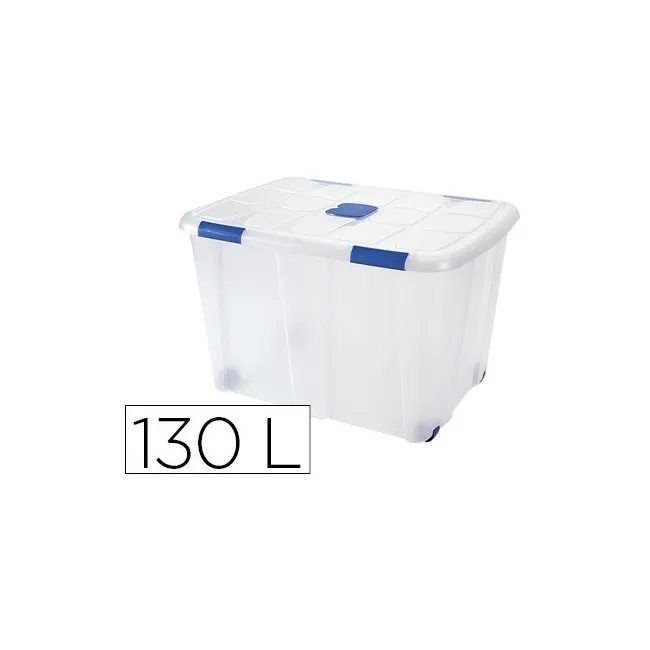 CONTENEDOR PLASTICO PLASTICFORTE 130 LITROS N 16 TRANSPARENTE CON T...