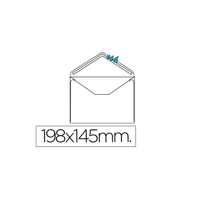 SOBRE LIDERPAPEL N.10 BLANCO OFICIO PROLONGADO 145X198MM ENGOMADO S...