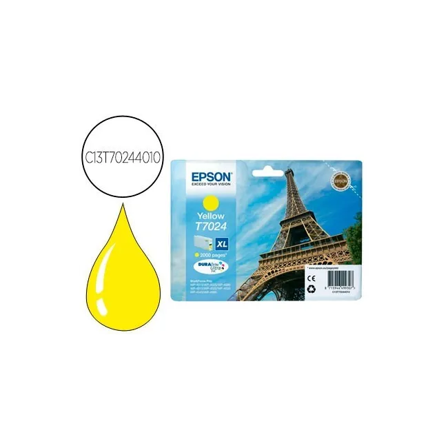 INK-JET EPSON STYLUS T7024 AMARILLO XL WP-4000 4500 CAPACIDAD 2400 PAG