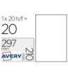 ETIQUETA ADHESIVA AVERY POLIESTER BLANCA 210 X 297 MM LASER PACK DE...