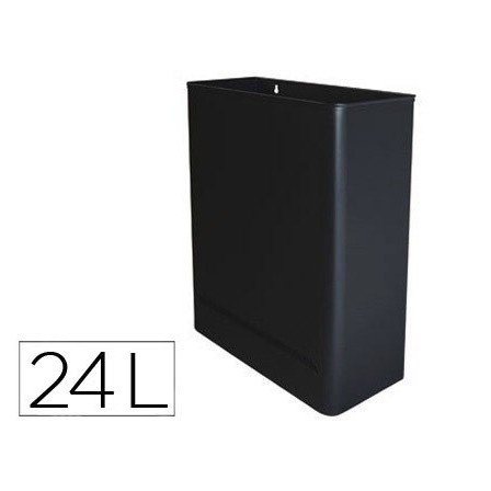 PAPELERA METALICA DE PARED SIE 24L. 460X350X150 MM NEGRO