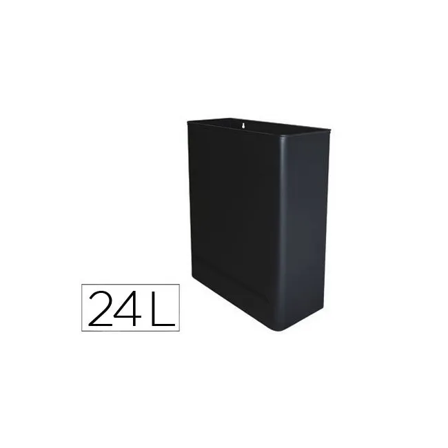 PAPELERA METALICA DE PARED SIE 24L. 460X350X150 MM NEGRO