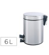 PAPELERA METALICA Q-CONNECT CON PEDAL CROMADA 32X21 CM CAPACIDAD 6 ...