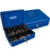 CAJA CAUDALES Q-CONNECT 12" 300X240X90 MM AZUL CON PORTAMONEDAS