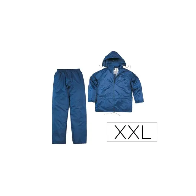 CONJUNTO DE LLUVIA DELTAPLUS 400 POLIESTER/PVC AZUL MARINO TALLA XXL