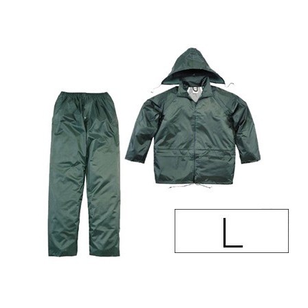 CONJUNTO DE LLUVIA DELTAPLUS 400 POLIESTER/PVC VERDE TALLA L