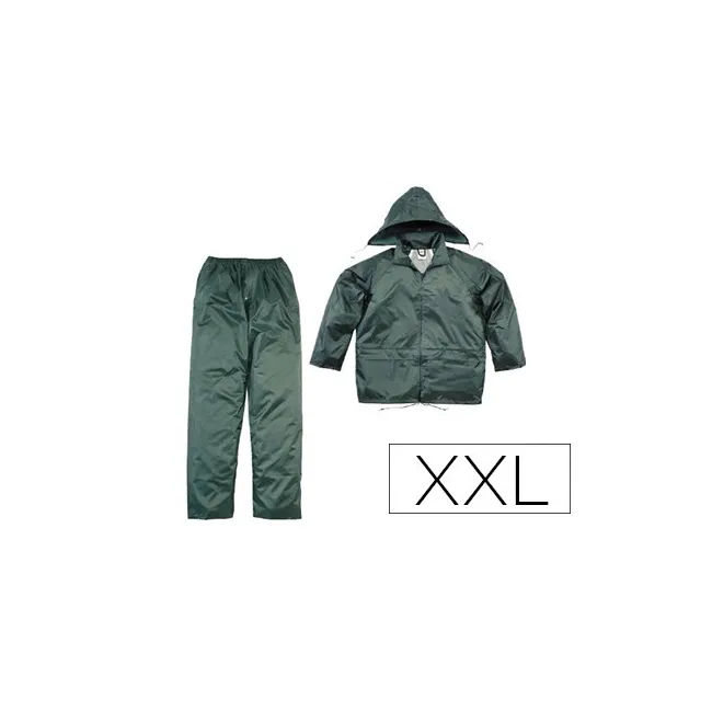 CONJUNTO DE LLUVIA DELTAPLUS 400 POLIESTER/PVC VERDE TALLA XXL